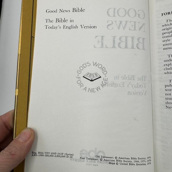 Good News Bible 1976 Today’s English Version Gold Hardcover Vintage ABS - Picture 6 of 8